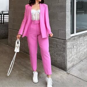 Zara Pink Blazer and Pants Set